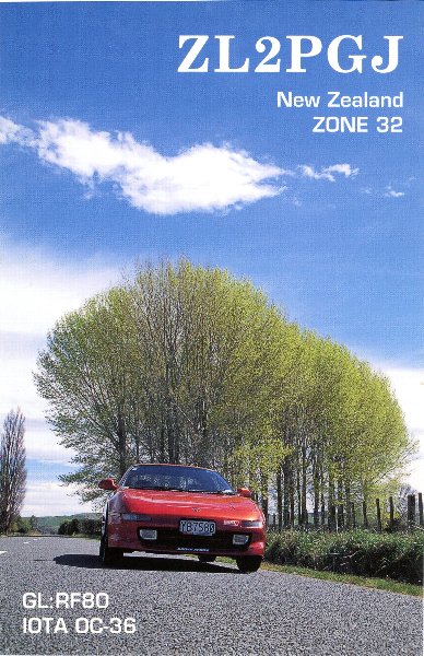 ZL2PGJ QSL card